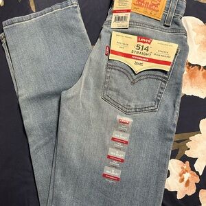 Levi's 514 Straight Light Blue Jeans with Red Tab